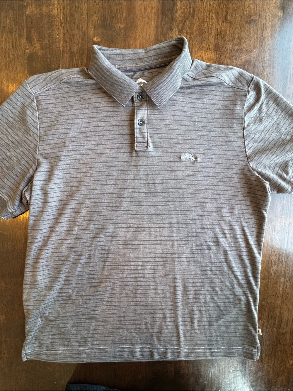 Tommy Bahama Men's Short-Sleeve woven Polo Shirt in Light Gray size Large